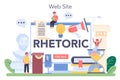 Rhetoric class online service or platform. Voice training and speech Royalty Free Stock Photo