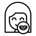 Rhetoric lips icon outline vector. Oratory speech