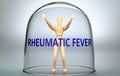 Rheumatic fever can separate a person from the world and lock in an isolation that limits - pictured as a human figure locked