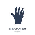 Rheumatism icon. Trendy flat vector Rheumatism icon on white background from Diseases collection