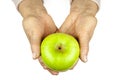 Rheumatoid arthritis hands and fruits Royalty Free Stock Photo