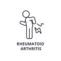 Rheumatoid arthritis thin line icon, sign, symbol, illustation, linear concept, vector Royalty Free Stock Photo