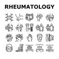 Rheumatology Disease Problem Icons Set Vector