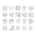 Rheumatology Disease Problem Icons Set Vector .