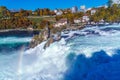 The Rhine Falls near Zurich at Indian summer, waterfall in Switz Royalty Free Stock Photo