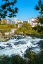 The Rhine Falls near Zurich at Indian summer, waterfall in Switz Royalty Free Stock Photo