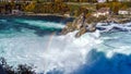 The Rhine Falls near Zurich at Indian summer, waterfall in Switz Royalty Free Stock Photo