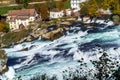 The Rhine Falls near Zurich at Indian summer, waterfall in Switzerland Royalty Free Stock Photo