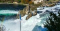 The Rhine Falls near Zurich at Indian summer, waterfall in Switzerland Royalty Free Stock Photo