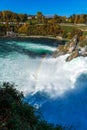 The Rhine Falls near Zurich at Indian summer, waterfall in Switzerland Royalty Free Stock Photo