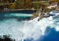 The Rhine Falls near Zurich at Indian summer, waterfall in Switzerland Royalty Free Stock Photo