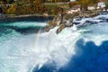 The Rhine Falls near Zurich at Indian summer, waterfall in Switzerland Royalty Free Stock Photo