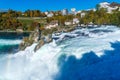 The Rhine Falls near Zurich at Indian summer, waterfall in Switzerland Royalty Free Stock Photo