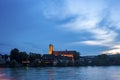 The Rhine with Fridolins minster in Bad Saeckingen