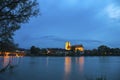 The Rhine with Fridolins minster in Bad Saeckingen