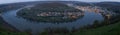 Rhine loop boppard germany in the evening high definition panorama