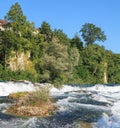 Rhine river just above the Rhine Falls Royalty Free Stock Photo