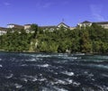 The Rhine river just above the Rhine Falls in Switzerland Royalty Free Stock Photo