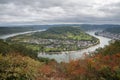 Rhine river loop, Boppard, Rhine Valley, Rhineland-Palatinate, Germany Royalty Free Stock Photo