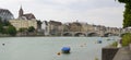 Rhine river and Mittlere brucke bridge, Basel