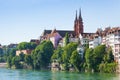 Rhine waterfront with Basel Minster, Switzerland