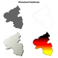 Rhineland-Palatinate blank outline map set