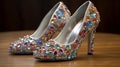 rhinestone covered stilettos