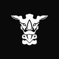 rhino head logo concept. creative, animal, flat, monogram and modern logotype