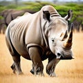 rhino africa safari endangered wildlife mammal horn Royalty Free Stock Photo