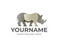 Rhino animal, logo design. Beast, mammal and wildlife, vector design