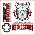 Rhino athletic design complete with rhinoceros mascot vector illustration