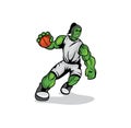 Female hulk playing basketball design illustration Royalty Free Stock Photo