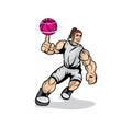 Female hulk playing basketball design illustration Royalty Free Stock Photo