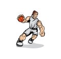 Female hulk playing basketball design illustration Royalty Free Stock Photo