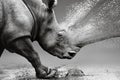 Artistic representation of a rhino loosing its horns Royalty Free Stock Photo