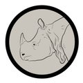 Rhino Face Closeup Vector