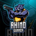 Rhino gunner esport mascot logo design