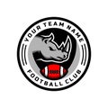 Rhino head logo for the American Football team logo. vector illustration.