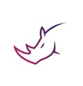 Rhino head logo lines vector symbol design icon illustration Royalty Free Stock Photo