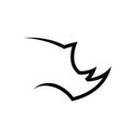 Rhino head logo lines vector symbol design icon illustration Royalty Free Stock Photo