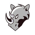 Rhino head profile animal emblem icon Royalty Free Stock Photo