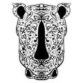 Rhino head zentangle stylized vector illustration Royalty Free Stock Photo