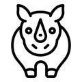 Rhino icon, outline style