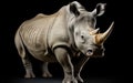 Rhino Isolation Essence Unveiled on Black Background Royalty Free Stock Photo