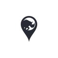 Rhino and map pointer logo design.