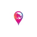 Rhino and map pointer logo design.