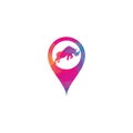 Rhino and map pointer logo design.