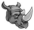 Rhino Mascot Cute Happy Cartoon Character