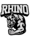 Rhino mascot showing his muscle arm Royalty Free Stock Photo