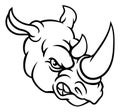 Rhino Mean Angry Sports Mascot